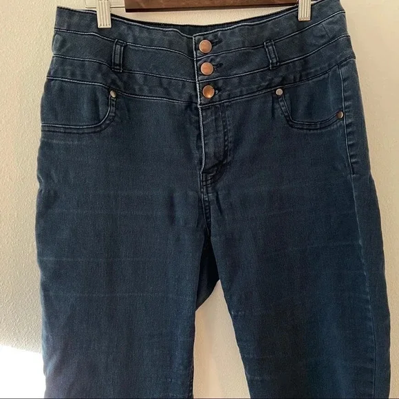 Wedgie High Waisted Denim Dark Wash Stretch Jeans Size 13 FIRE LOS ANGELES - Picture 4 of 8